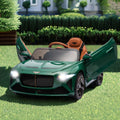 Licensed Bentley 2.4G Kids Ride On Car with Remote Control, 3 Speeds, and 12V Battery - Green