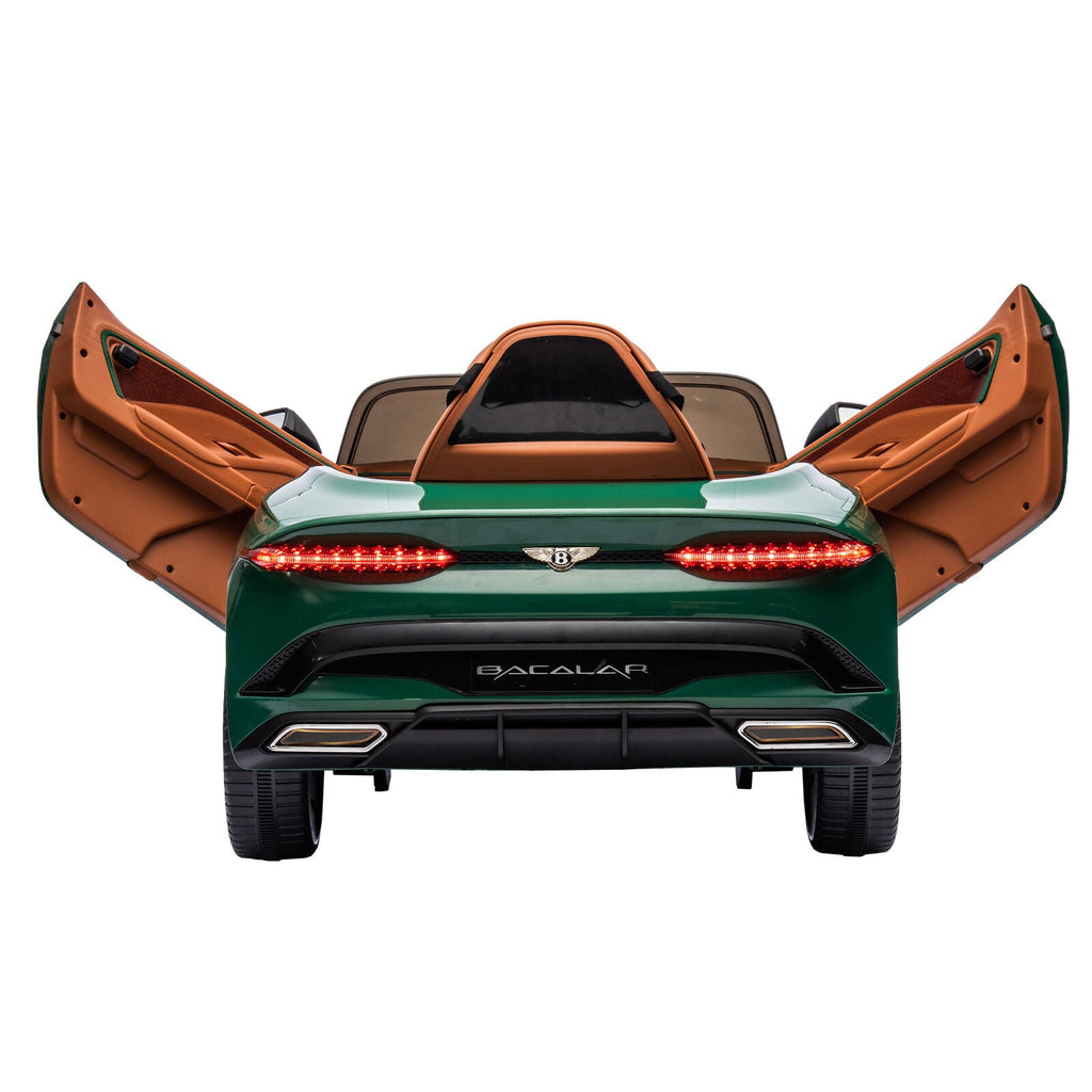 Licensed Bentley 2.4G Kids Ride On Car with Remote Control, 3 Speeds, and 12V Battery - Green