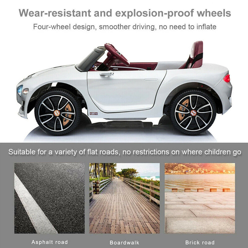 12V Electric Ride-On Car for Kids with Leather Seat - Bentley Style