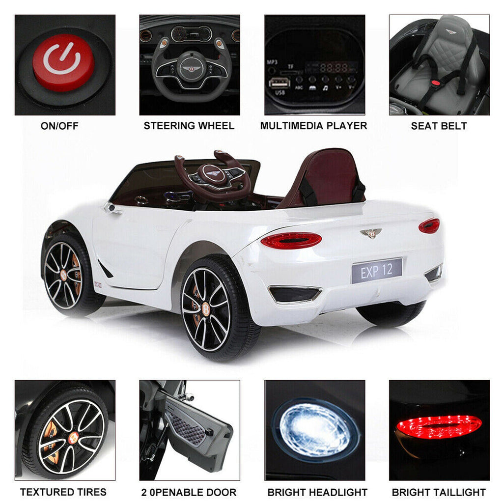 12V Licensed Bentley Electric Kids Ride On Car with Remote Control and LED Lights
