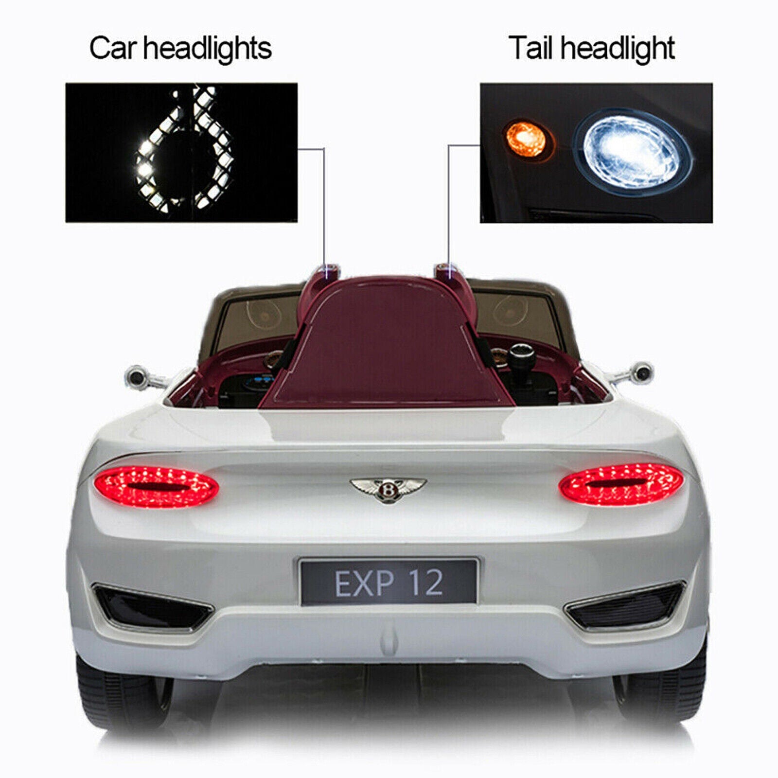 12V Licensed Bentley Electric Kids Ride On Car with Remote Control and LED Lights