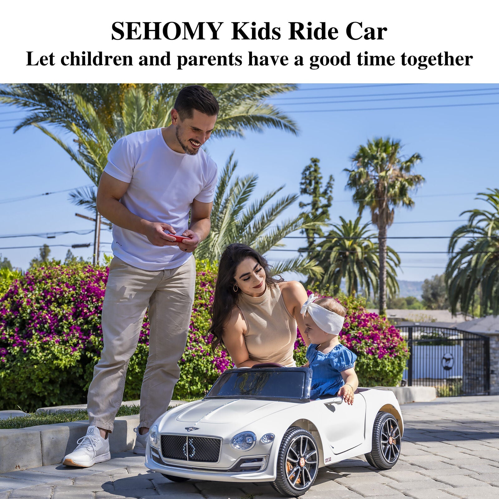 Licensed Bentley Kids Ride-On Car with Remote Control - Battery Powered Electric Toy