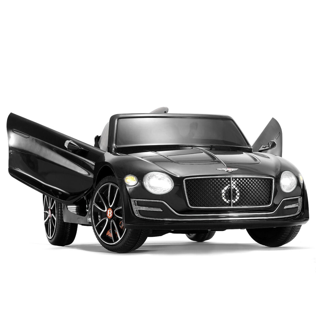 Premium Bentley Style Kids Electric Ride On Car with LED Lights and Remote Control - Black
