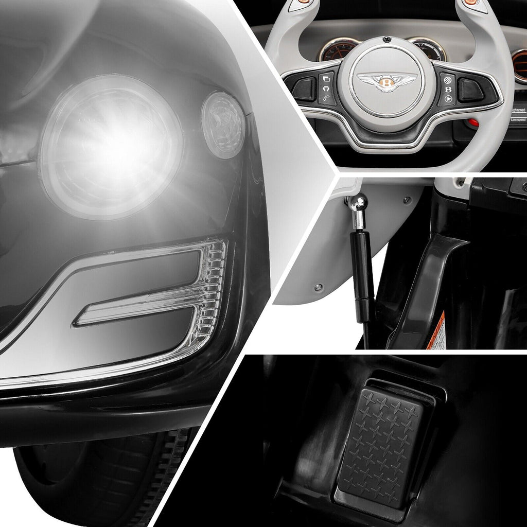 Bentley Style 12V Electric Ride-On Car with Remote Control and LED Lights for Kids