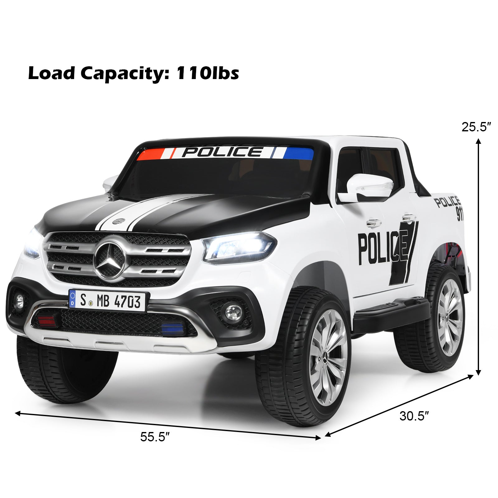 Licensed Benz Electric Ride-On Car for Kids - 2 Seater Toy Vehicle