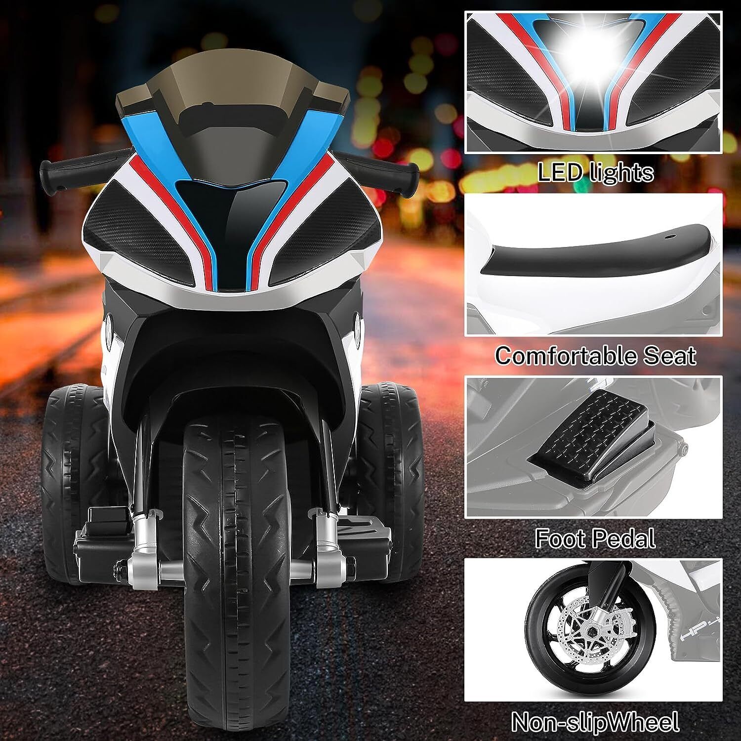 Licensed BMW 12V Battery Powered Electric Ride-On Motorcycle for Kids