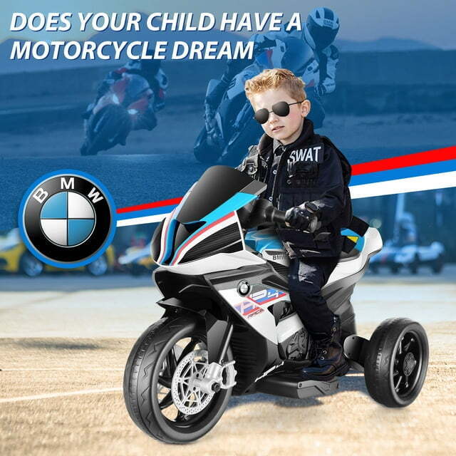 Licensed BMW 12V Battery Powered Electric Ride-On Motorcycle for Kids