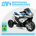 Licensed BMW 3-Wheel Electric Ride-On Motorcycle for Kids with Lights - White