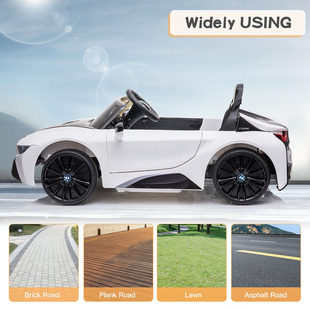 BMW i8 Style 12V Electric Ride-On Car for Kids with Remote Control, LED Lights, and MP3 Player