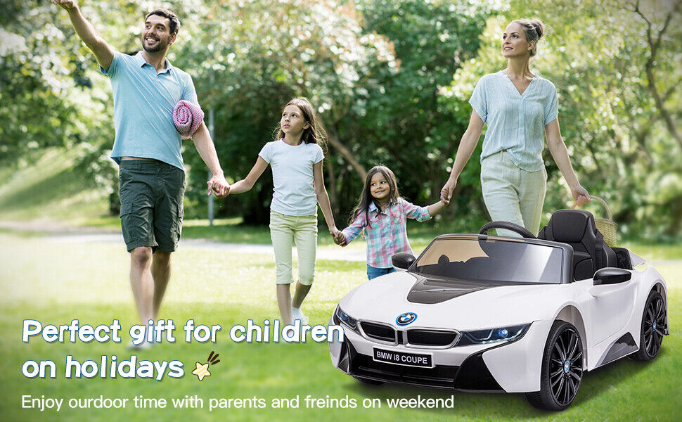 BMW i8 Style 12V Electric Ride-On Car for Kids with Remote Control, LED Lights, and MP3 Player