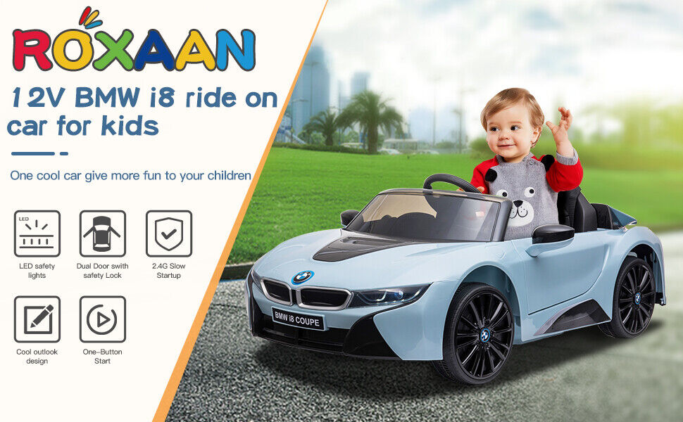 Licensed BMW I8 Electric Ride-On Car for Kids with Remote Control - Blue
