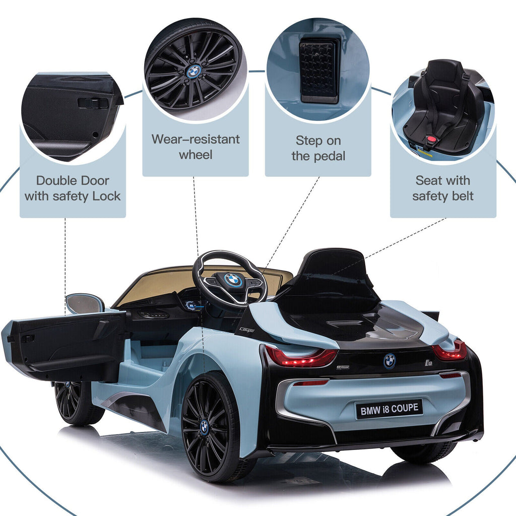 Licensed BMW I8 Electric Ride-On Car for Kids with Remote Control - Blue
