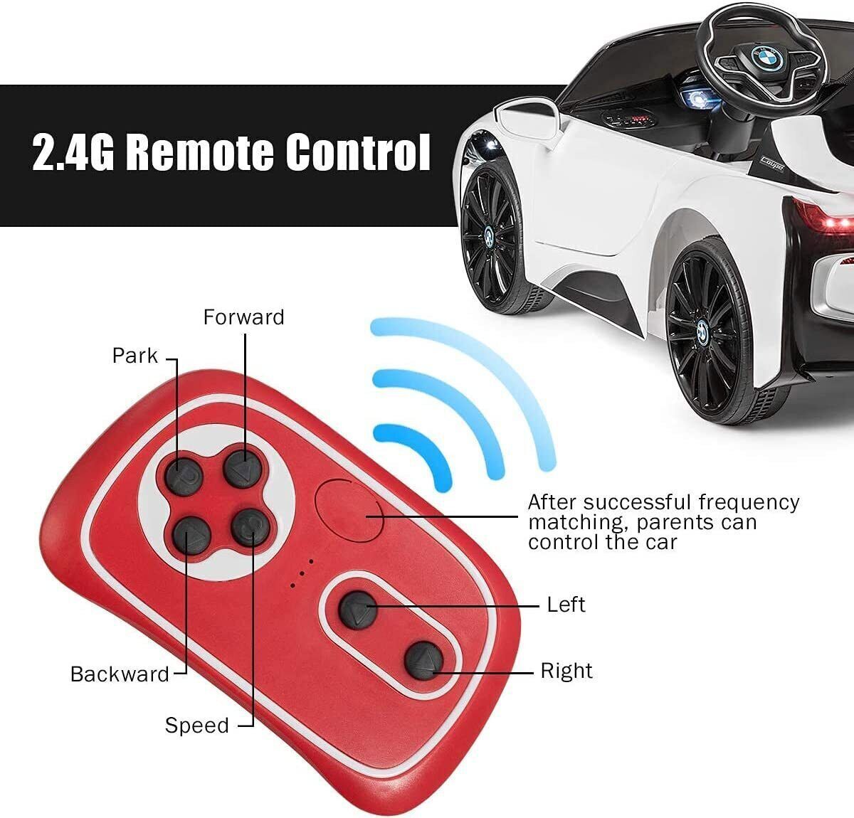 BMW I8 Electric Ride-On Car for Kids with 2.4G Remote Control and MP3 Player