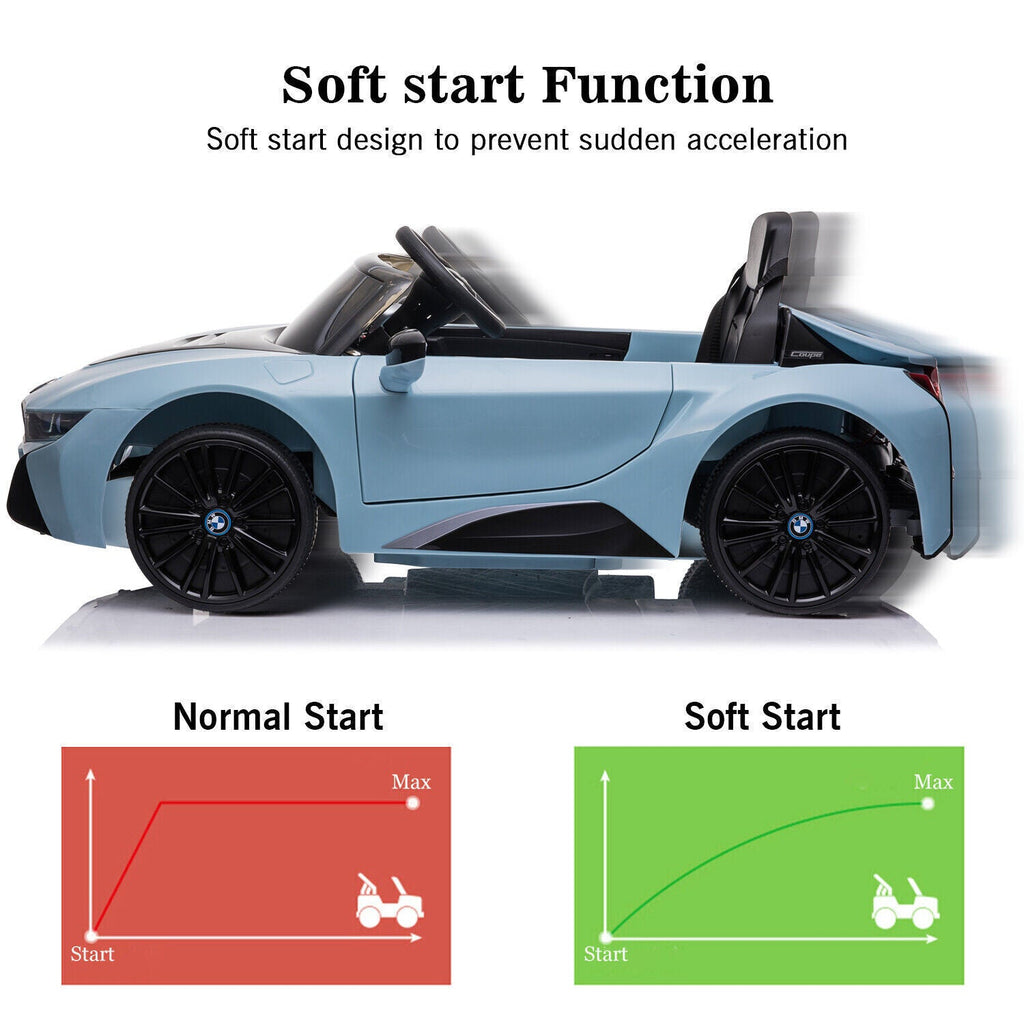 Licensed BMW i8 Style 12V Electric Ride-On Car for Kids with Remote Control, MP3 Player, and LED Lights