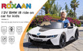 Licensed BMW I8 White Electric Ride-On Car for Kids with MP3 and Remote Control - 12V