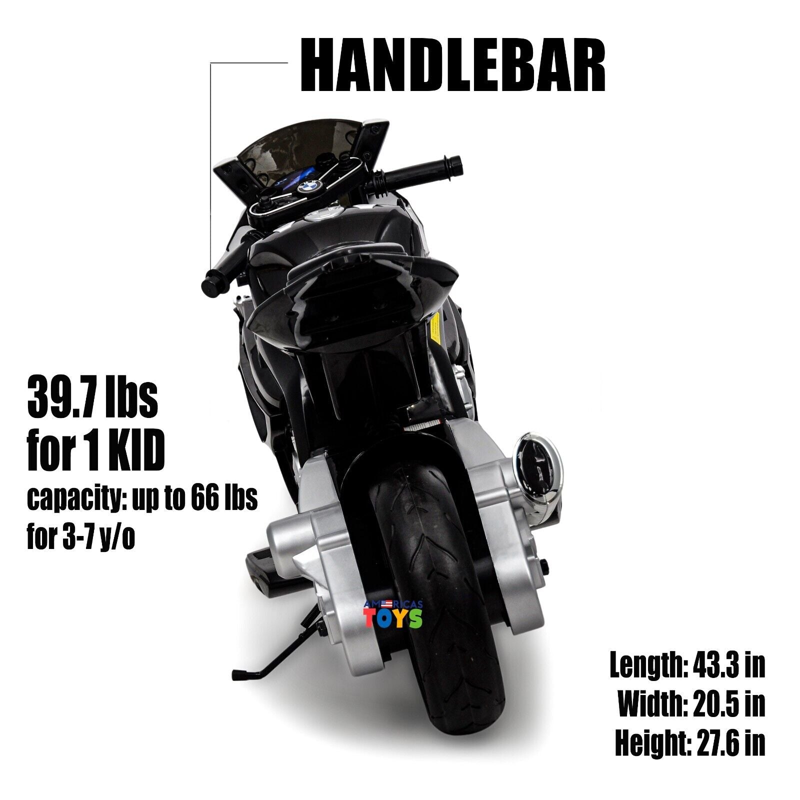 Licensed BMW Kids Motorcycle with MP3 Player and EVA Wheels - Available in Multiple Colors