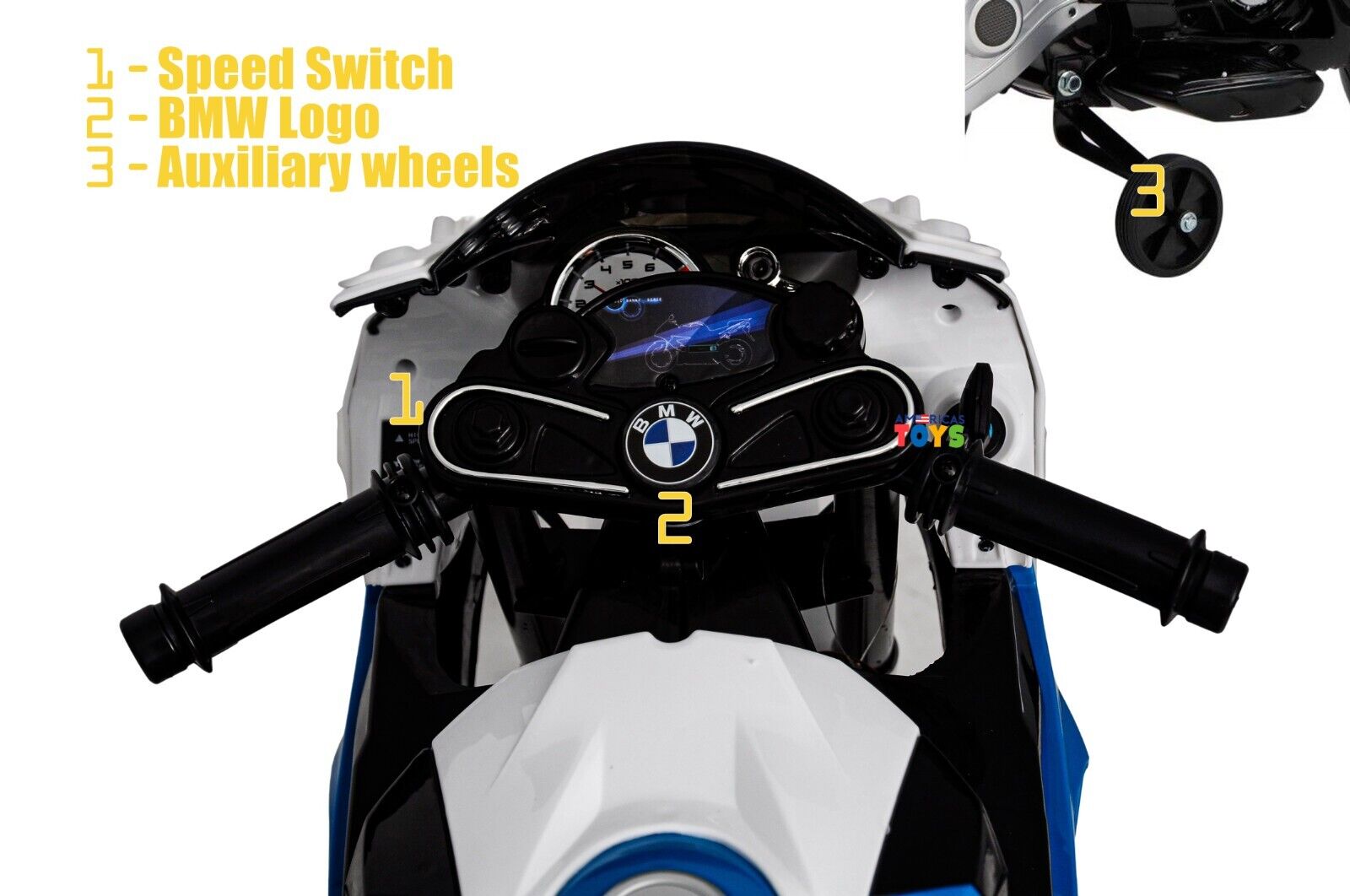 Licensed BMW Kids Motorcycle with MP3 Player and EVA Wheels - Available in Multiple Colors
