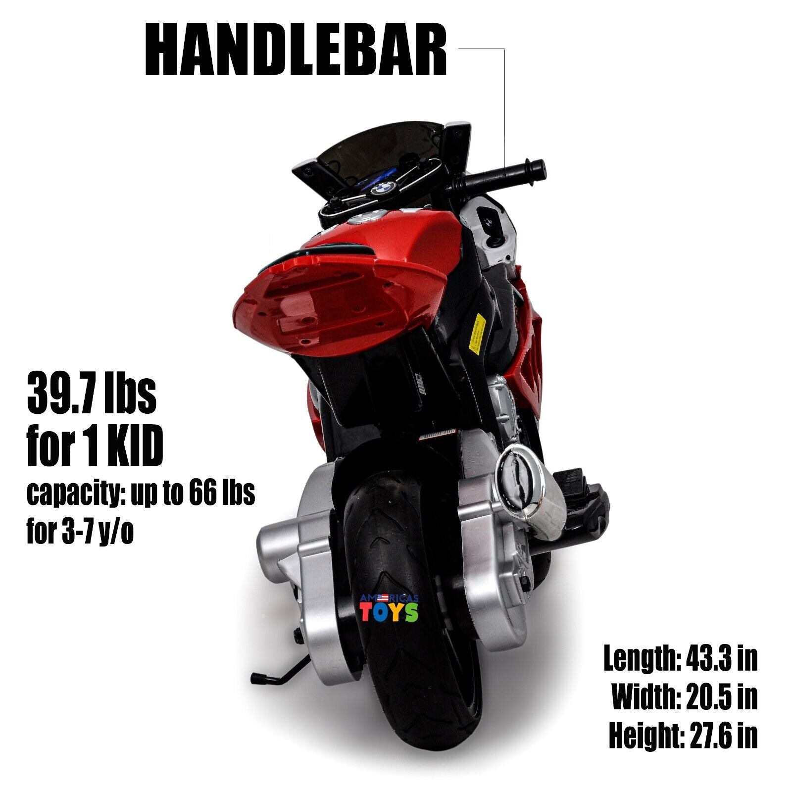 Licensed BMW Kids Motorcycle with MP3 Player and EVA Wheels - Available in Multiple Colors