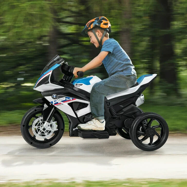 Licensed BMW 3-Wheel Ride-On Motorcycle for Kids with Music - 12V Battery Powered