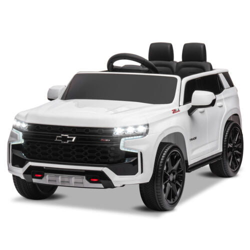 Licensed Chevrolet Silverado GMC 12V Ride-On Car Truck for Kids - White