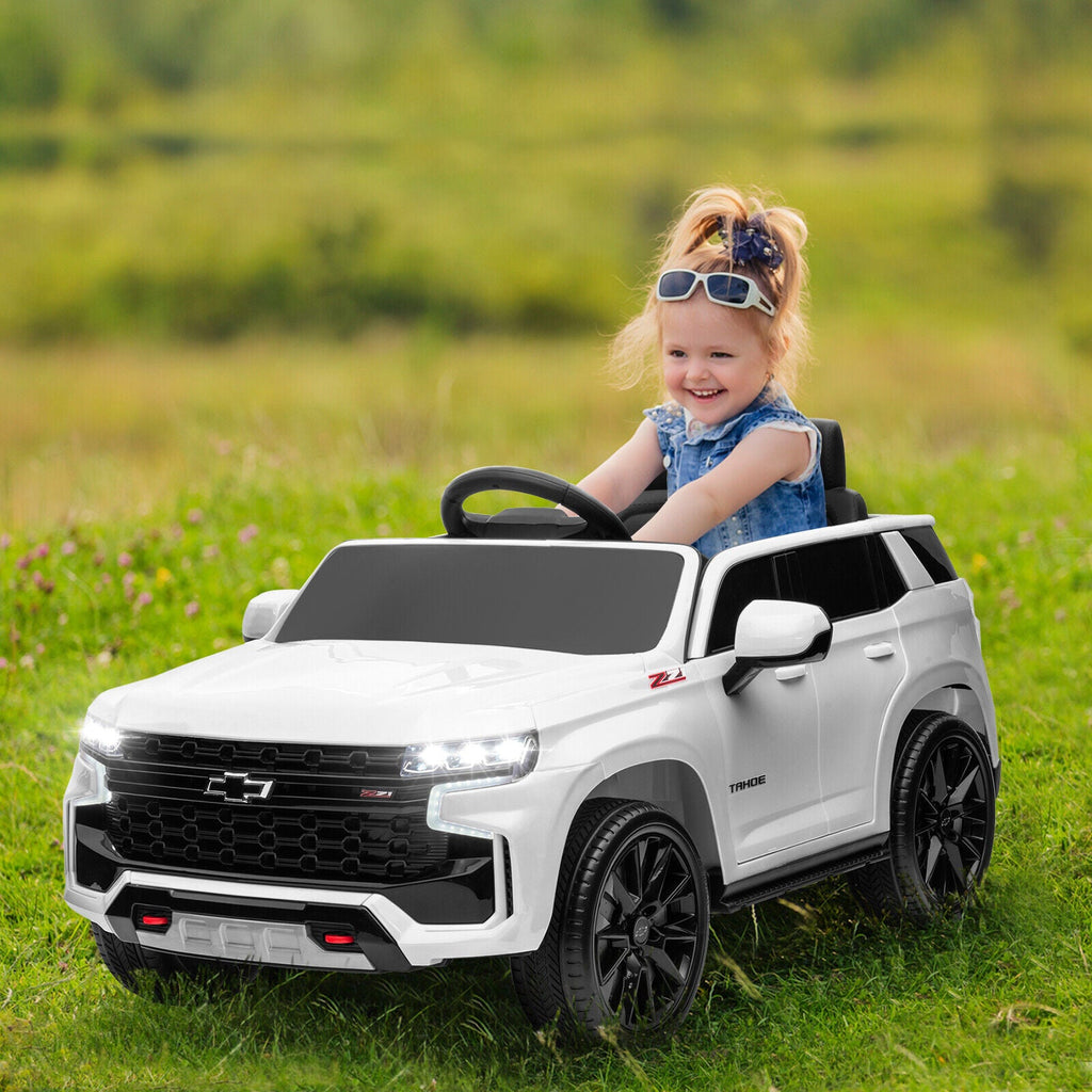 Licensed Chevrolet Silverado GMC 12V Ride-On Car Truck for Kids - White