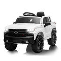 Licensed Chevrolet Silverado GMC Kid's 12V Battery-Powered Ride-On Truck in White