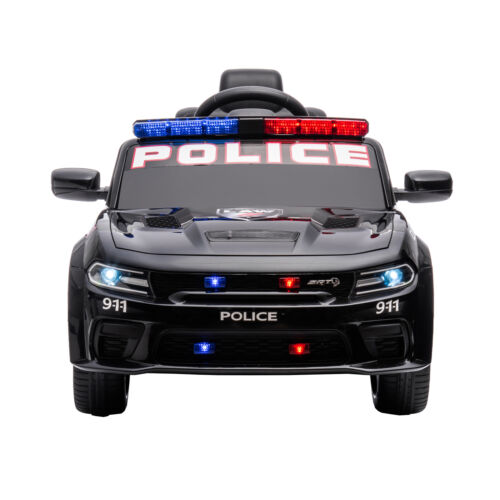 Licensed Dodge Charger Police Sports Car for Kids with LED Lights, USB and MP3 Capabilities - 12V