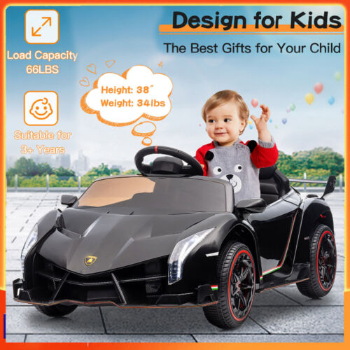 Licensed Lamborghini 2-Seater Electric Ride-On Car for Kids with Remote Control - 12V