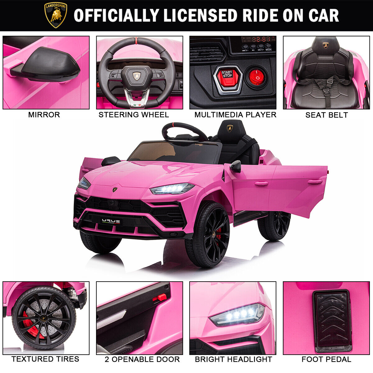Licensed Lamborghini Electric Car for Kids with Remote Control - Perfect Xmas Gift!