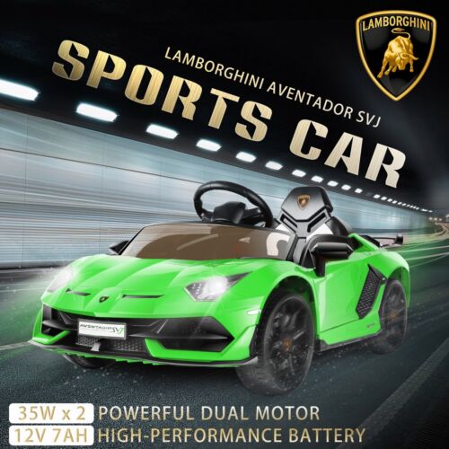 Licensed Lamborghini Electric Ride On Car with 3 Speeds, Headlights, and Hydraulic Doors - 12V