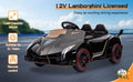 Licensed Lamborghini Electric Ride-On Toy Car for Kids with Remote Control - Black