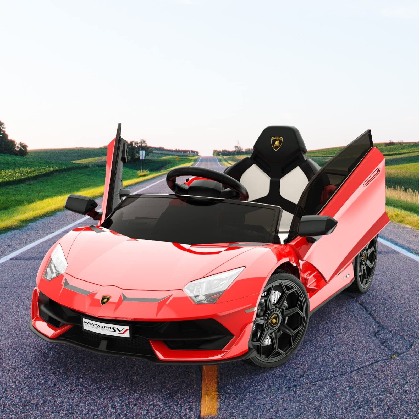 Licensed Lamborghini Kids Ride On Sports Car with Remote Control - 12V Electric Gift