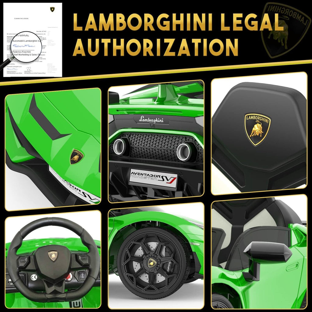 Licensed Lamborghini Kids Ride On Sports Car with Remote Control - 12V Electric Gift