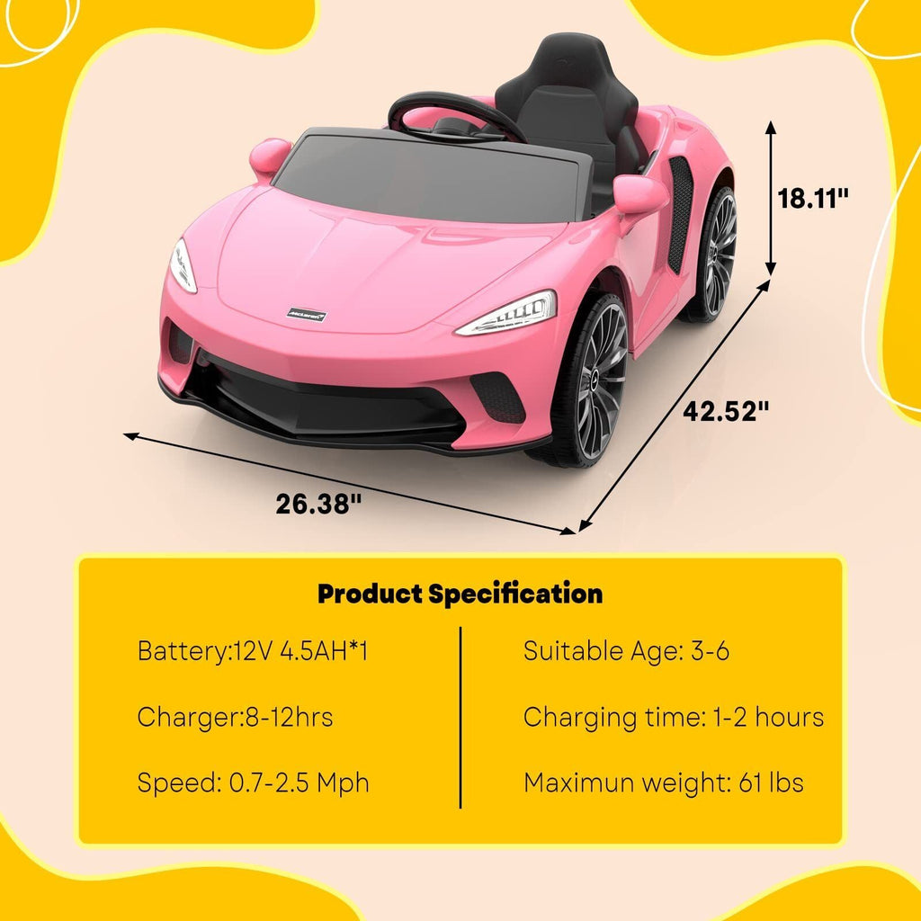 Licensed Lamborghini McLaren 12V Electric Ride-On Car for Kids with Remote Control