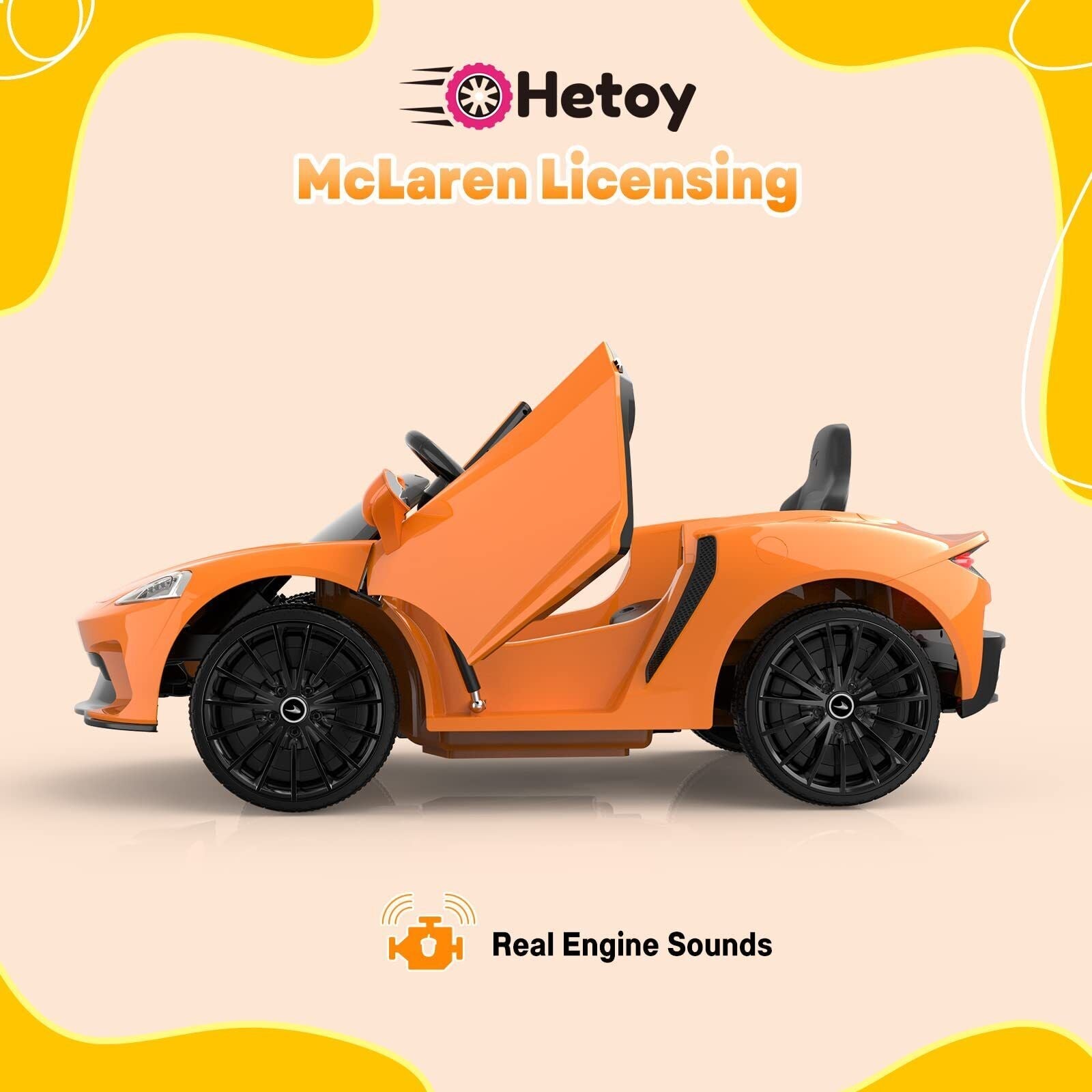 Licensed Lamborghini McLaren 12V Electric Ride-On Car for Kids with Remote Control