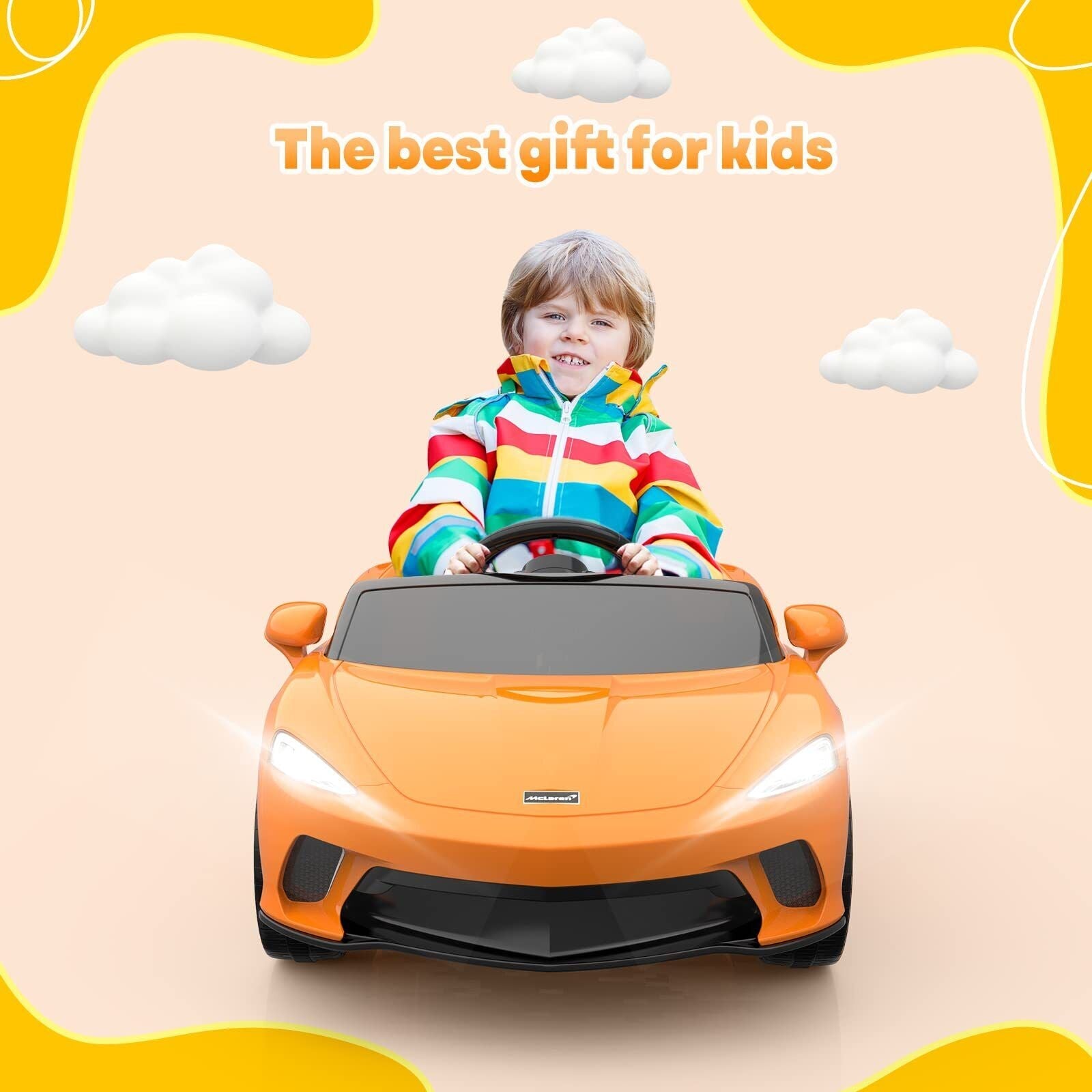 Licensed Lamborghini McLaren 12V Electric Ride-On Car for Kids with Remote Control