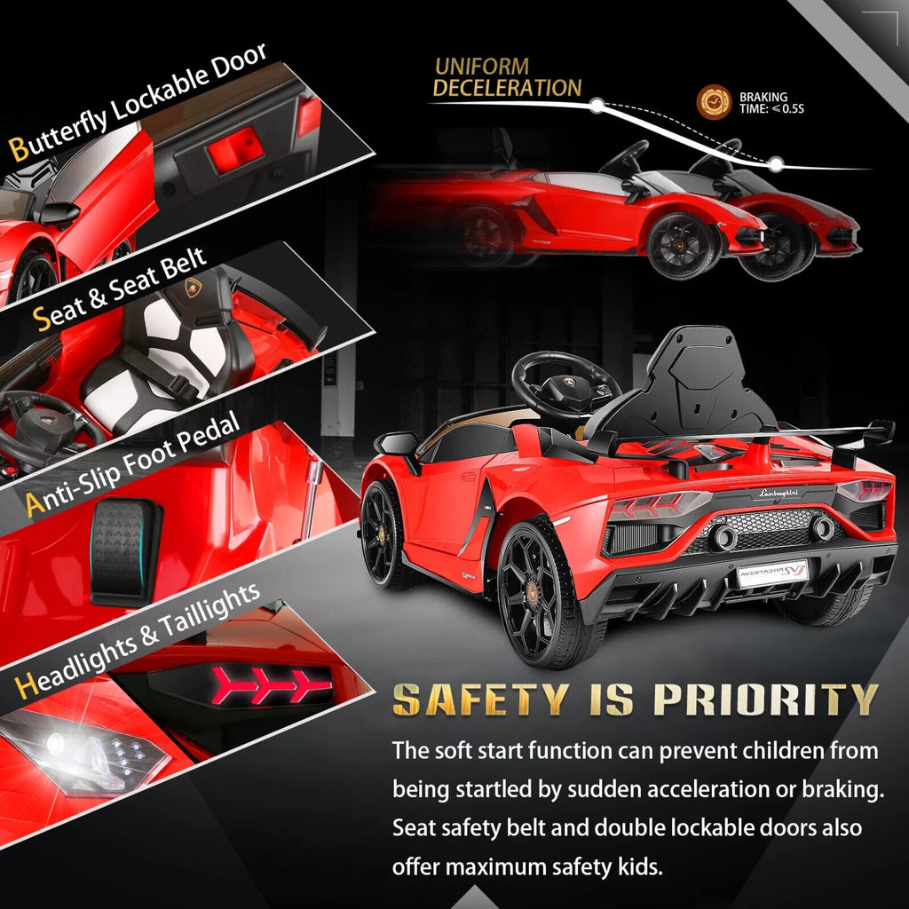 Licensed Lamborghini Ride-On Car for Kids with Hydraulic Doors - 12V 2x35W - Perfect Gift for Children