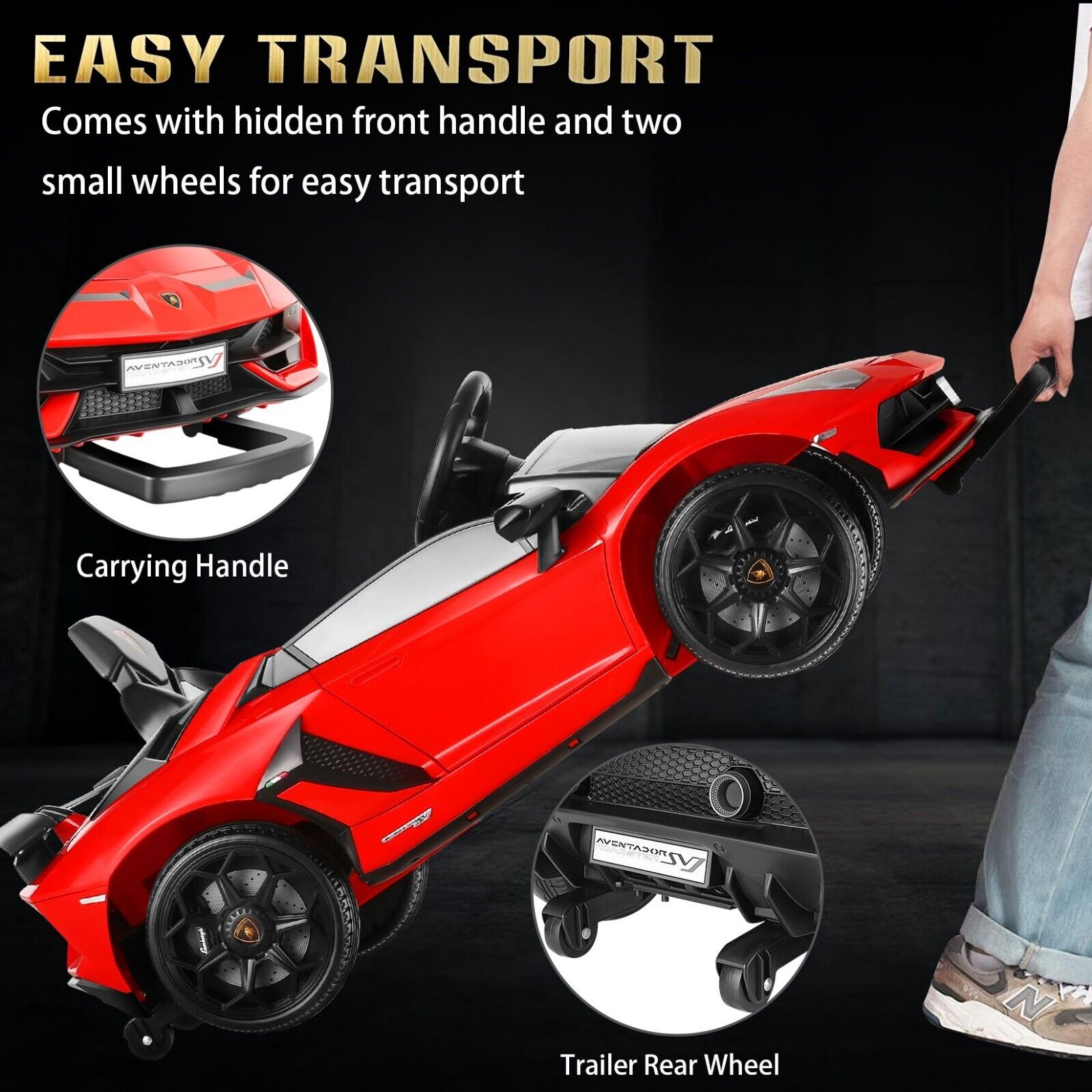 Licensed Lamborghini 12V Ride-On Car for Kids with Hydraulic Doors - Perfect Gift for Ages 3-8
