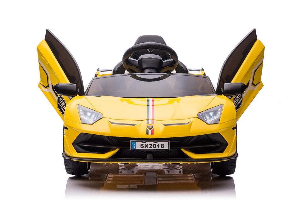 Licensed Lamborghini Ride-On Car Toy with Hydraulic Door and 3-Speed Function - 2x35W Motor, 12V Battery
