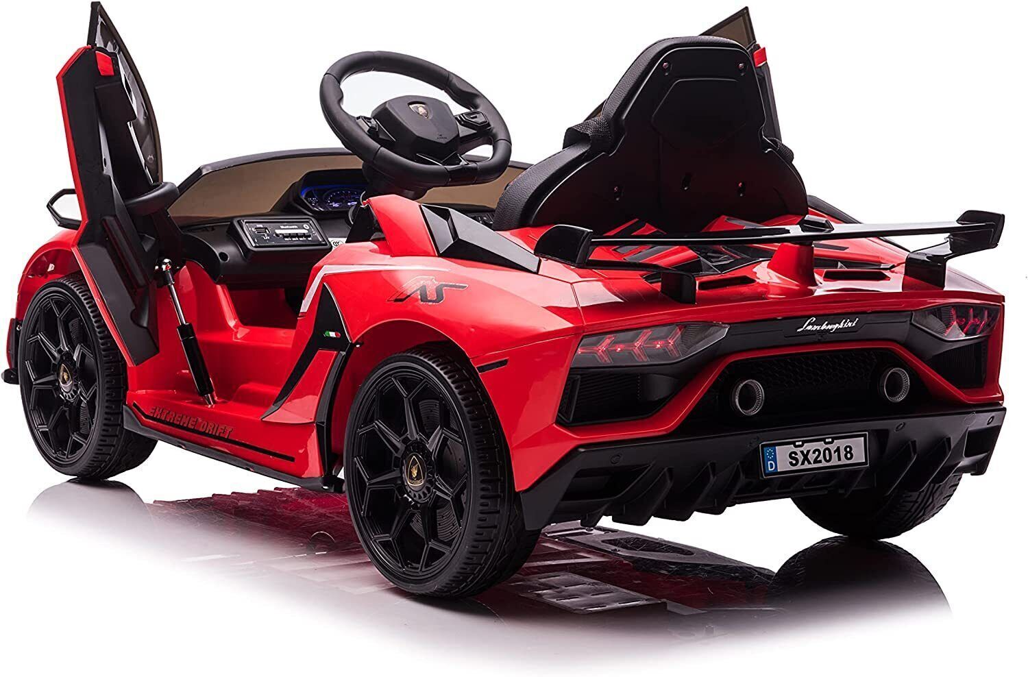 Licensed Lamborghini Ride-On Car Toy with Hydraulic Door and 3-Speed Function - 2x35W Motor, 12V Battery