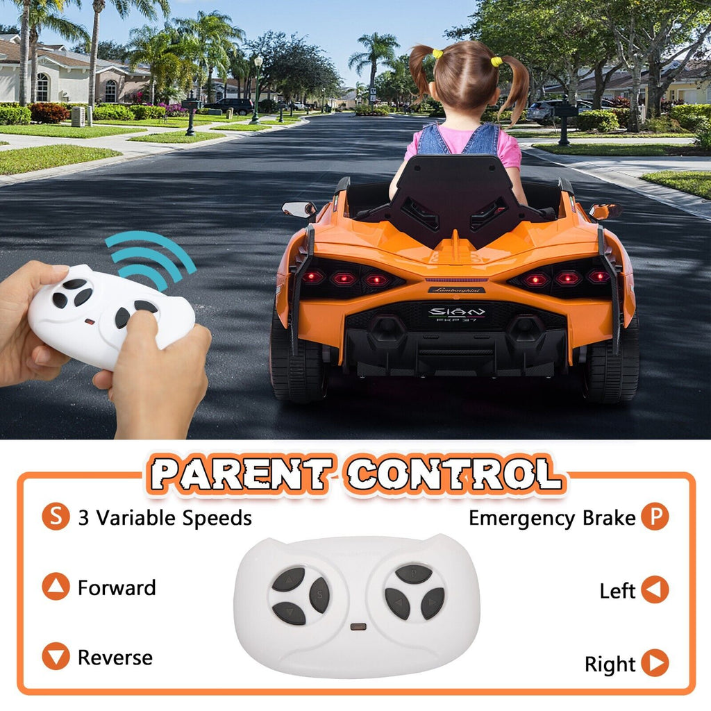 Licensed Lamborghini Sian 12V Kids Ride On Car with Remote Control - Battery Powered Toy for Endless Fun!