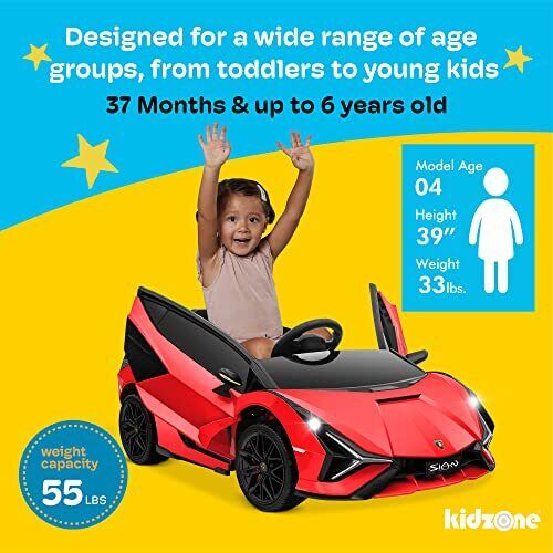 Licensed Lamborghini Sian Roadster 12V Electric Ride-On Toy Car for Kids