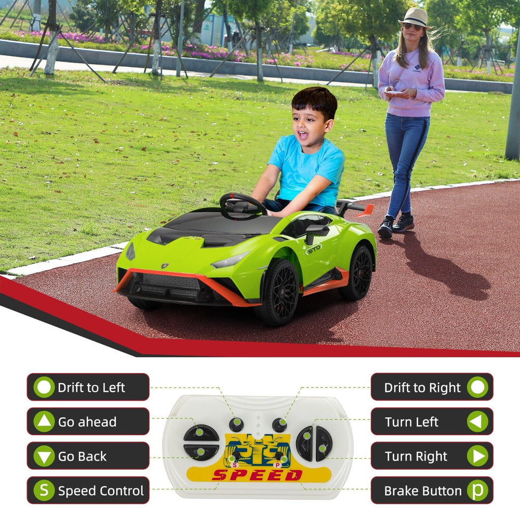Licensed Lamborghini STO Electric Ride-On Car for Kids with Remote Control - 12V