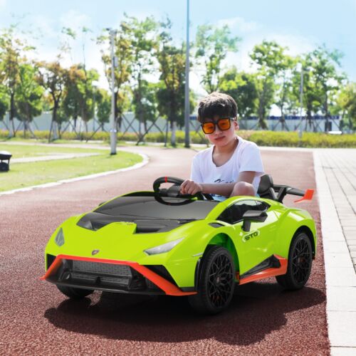 Licensed Lamborghini STO Ride On Car for Kids with RC and Music - 12V Electric Vehicle