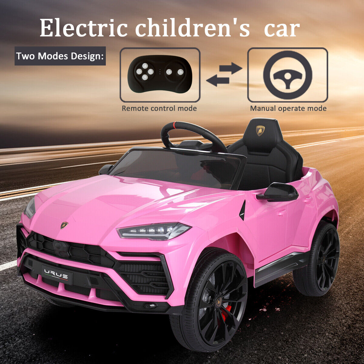 Licensed Lamborghini Urus SUV Ride-On Car for Kids with Remote Control and MP3 Player - 12V