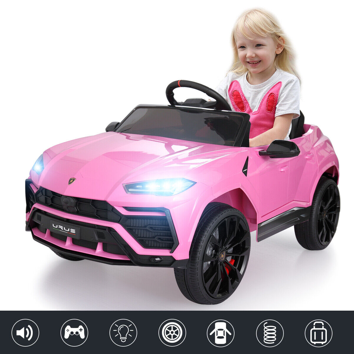 Licensed Lamborghini Urus SUV Ride-On Car for Kids with Remote Control and MP3 Player - 12V