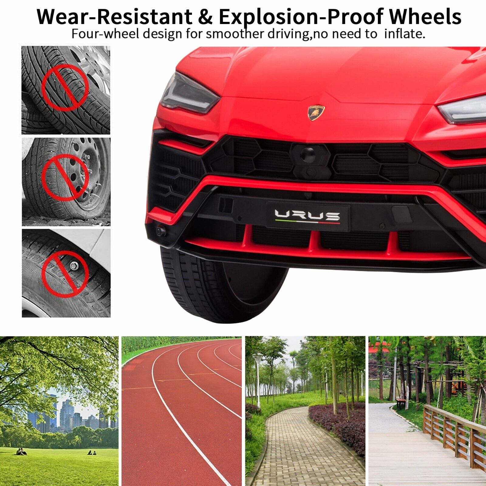 Licensed Lamborghini Urus SUV Ride-On Car for Kids with Remote Control and MP3 Player - 12V