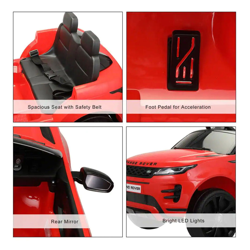 Licensed Land Rover 12V Electric Ride-On Toy for Kids, Red (Open Box)