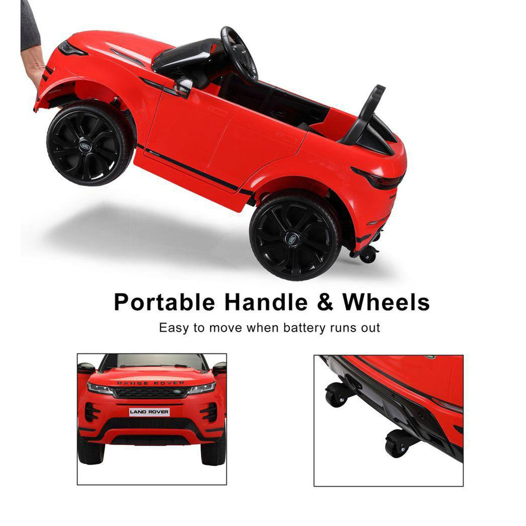 Licensed Land Rover Ride On Toy Car for Kids - 12V Electric Battery Powered, Red
