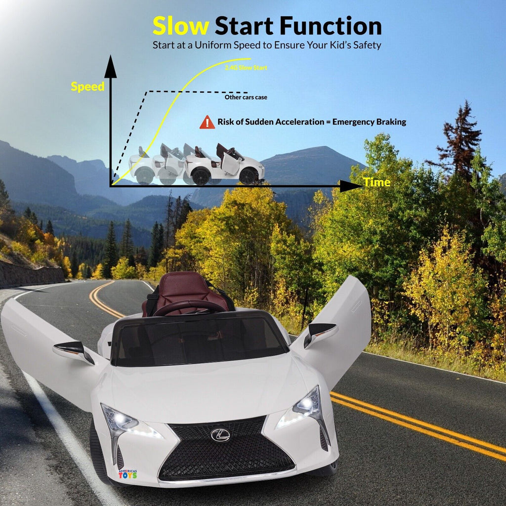 Licensed Lexus 12V Battery Ride-On Car for Kids with Remote Control, Music, and Multiple Color Options